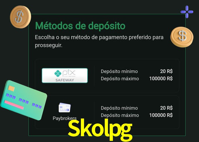 O cassino Skolpg oferece uma grande variedade de métodos de pagamento